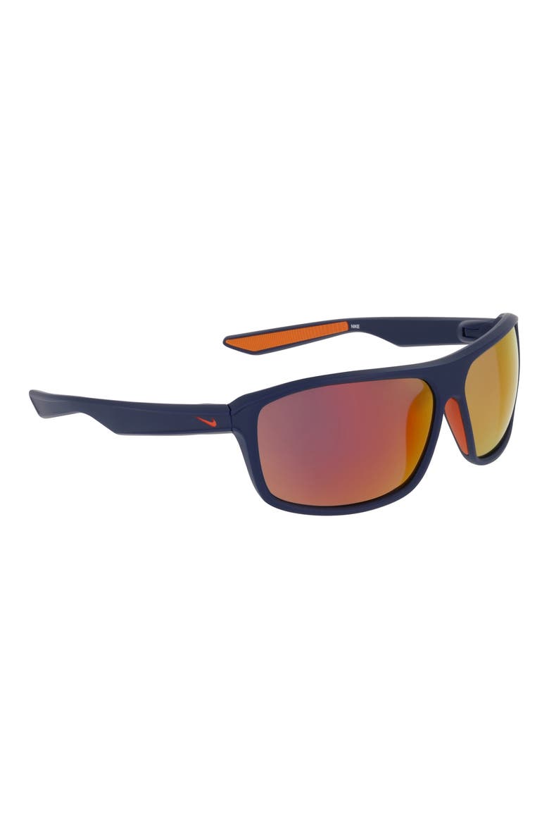 Premier Stride 63mm Rectangular Sunglasses, Alternate, color, MATTE BLUE VOID / ORANGE MIR