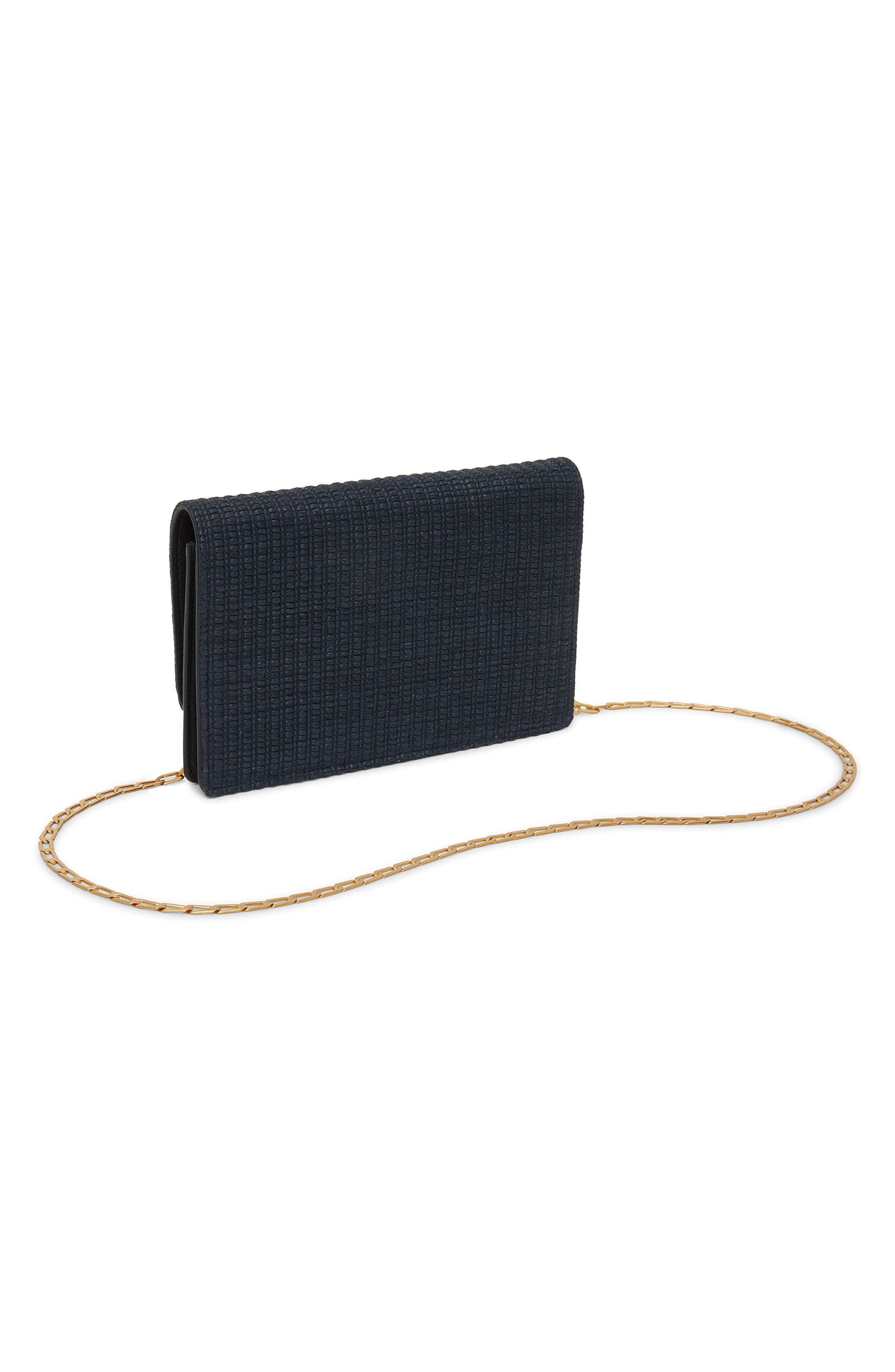 Leather Crossbody Wallet, Alternate, color, BLACK