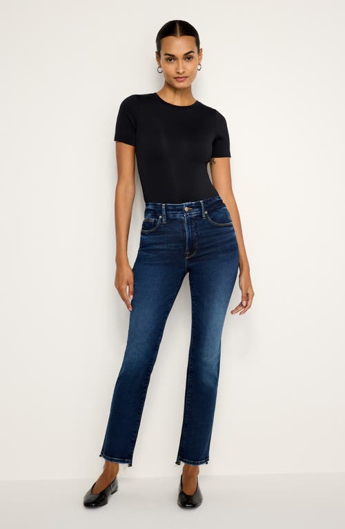 Good American Soft Tech Good Curve High Waist Ankle Straight Leg Jeans