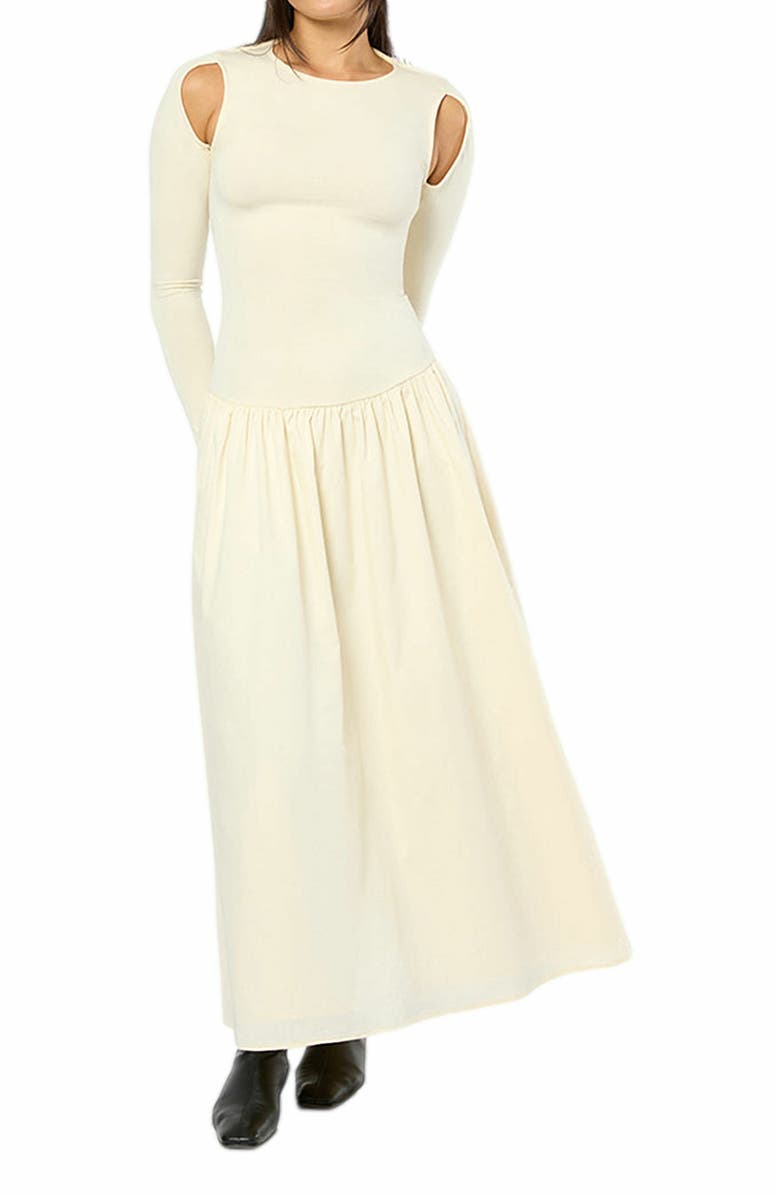 WeWoreWhat Drop Waist Maxi Dress, Alternate, color, Ivory