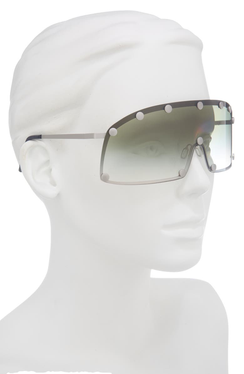 Rick Owens Shield Sunglasses, Alternate, color, Silver Temple/ Bosco Lens