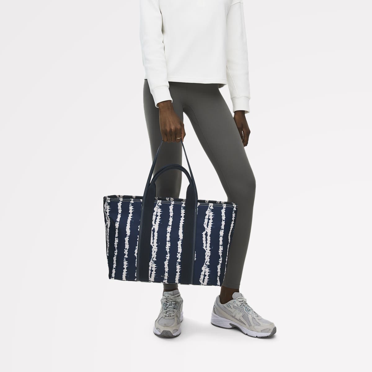 Radley Halley Row - Tie Dye Stripe Large Ziptop Tote Bag, Alternate, color, Naval