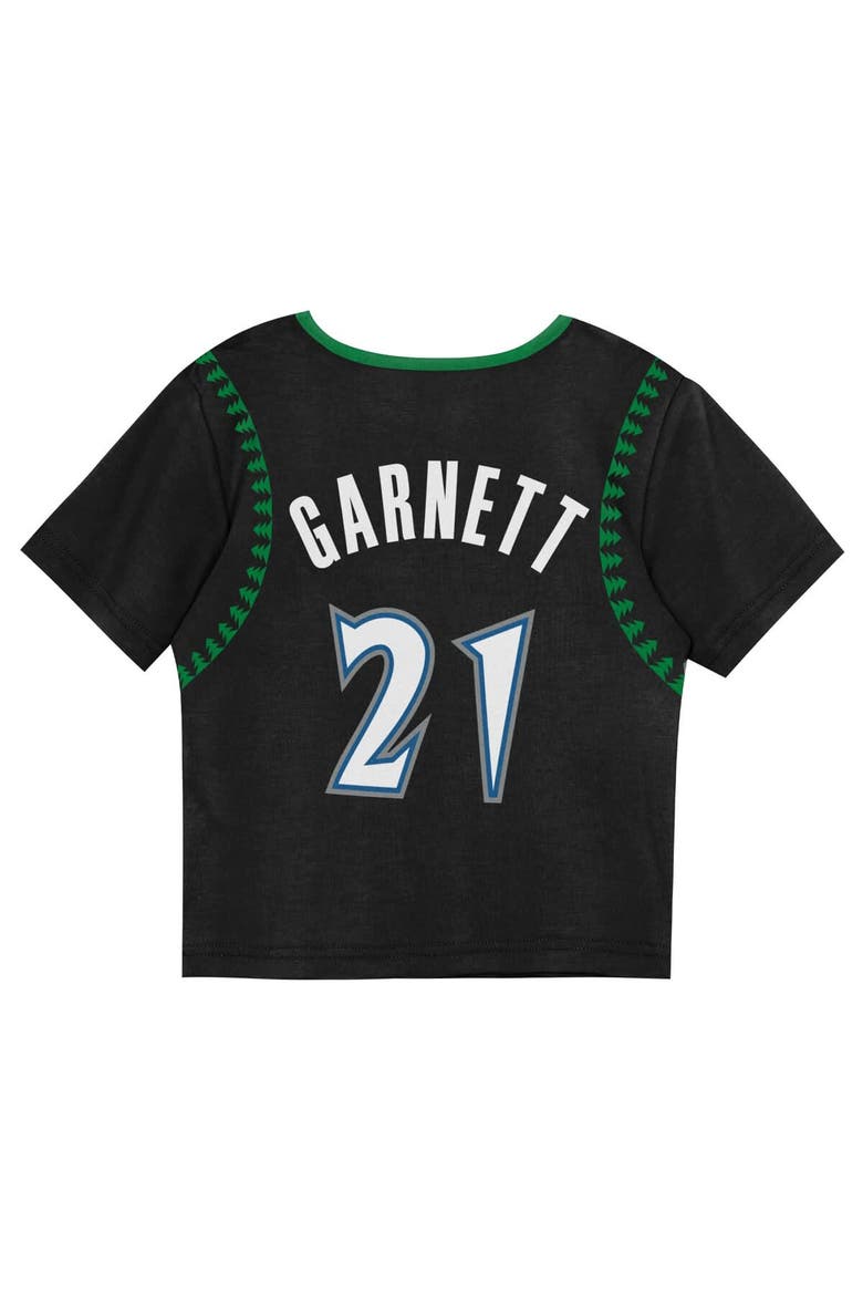 Toddler Mitchell & Ness Kevin Garnett Black Minnesota Timberwolves 2-Piece Play by Place T-Shirt & Shorts Set, Alternate, color, Black