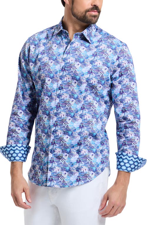 Shop Robert Graham Marius Cotton Button-up Shirt In Blue Multi