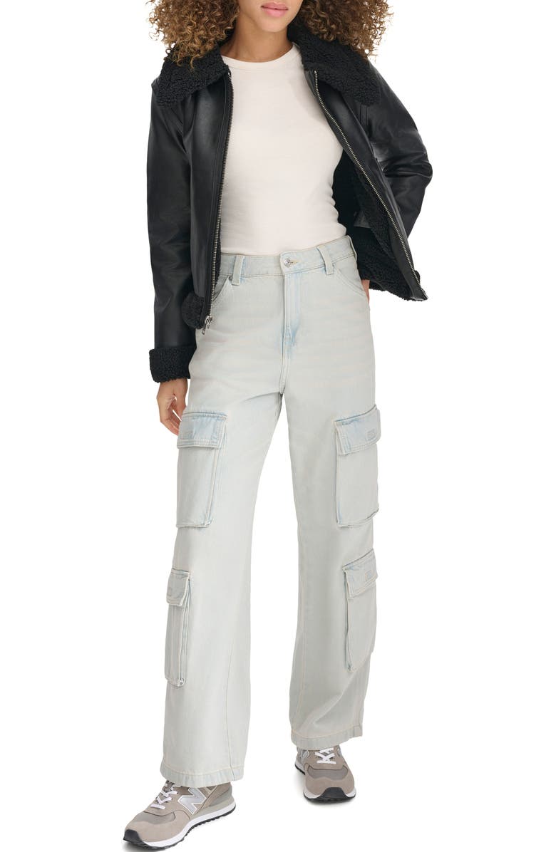 Levi's<sup>®</sup> Faux Leather Jacket with Faux Shearling Lining, Alternate, color, 