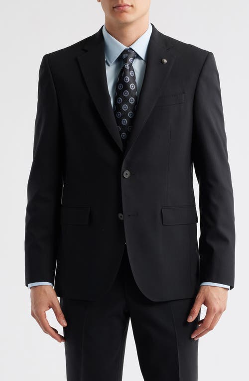 Jack Victor Stacie Trim Fit Solid Black Wool Suit In Black