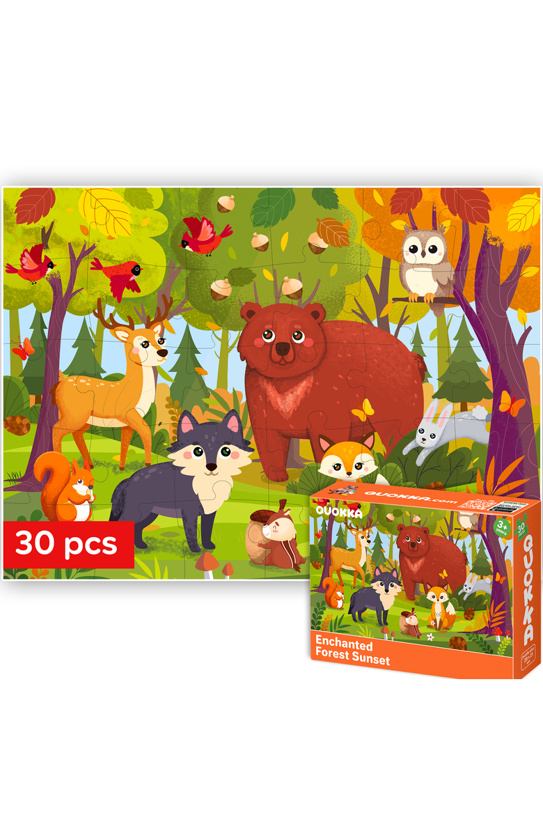 Kids Jigsaw Puzzle 30 Piece - Princess, Animal, Dinosaur, Main, color, Forest