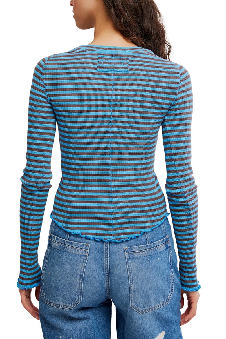 We The Free Easy Does It Striped T-Shirt, Alternate, color, BLUE COMBO