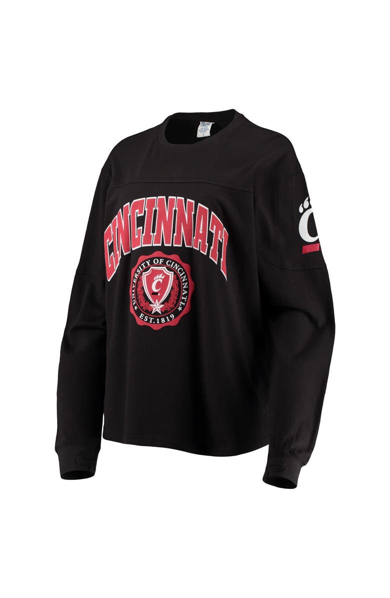 PRESSBOX Women's Pressbox Black Cincinnati Bearcats Edith Long Sleeve T-Shirt, Alternate, color, Black