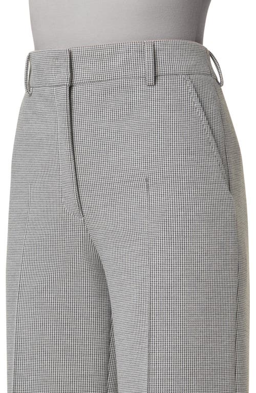 Akris Punto Chiaro Micro Houndstooth Jersey Straight Leg Pants In Black-cream