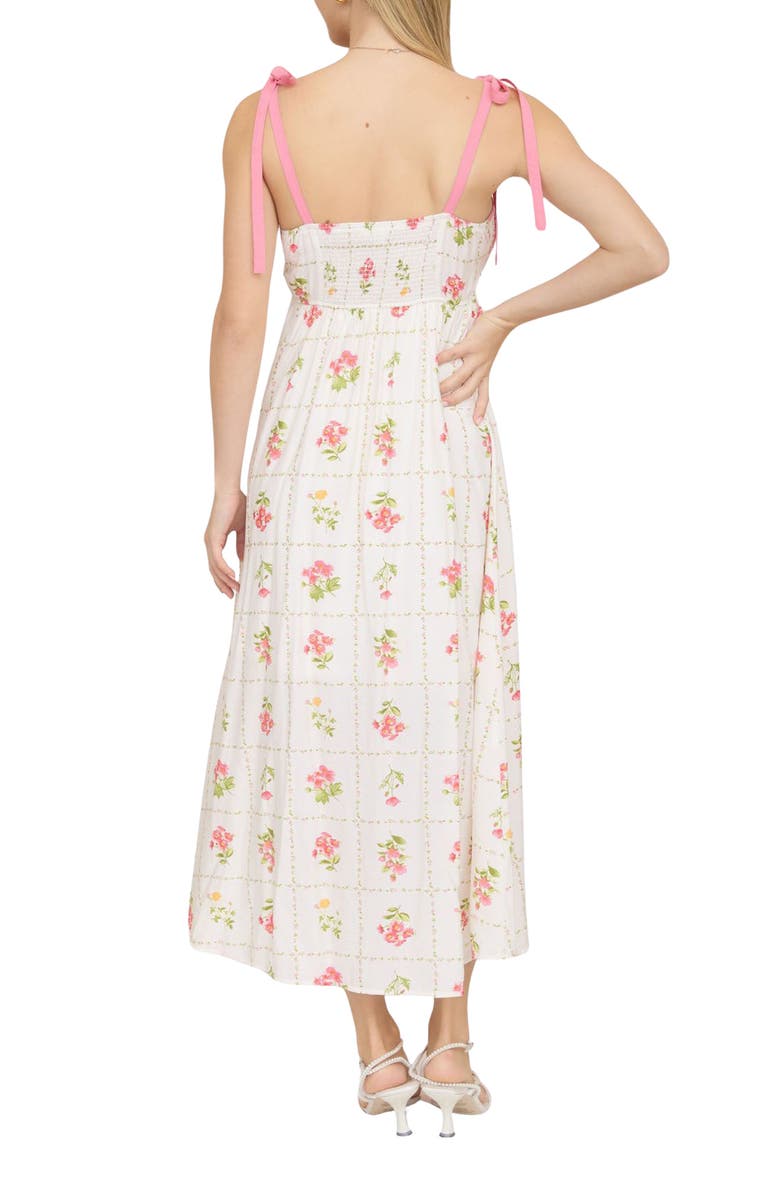 Blu Pepper Floral Tie Strap Sundress, Alternate, color, Pink Multi