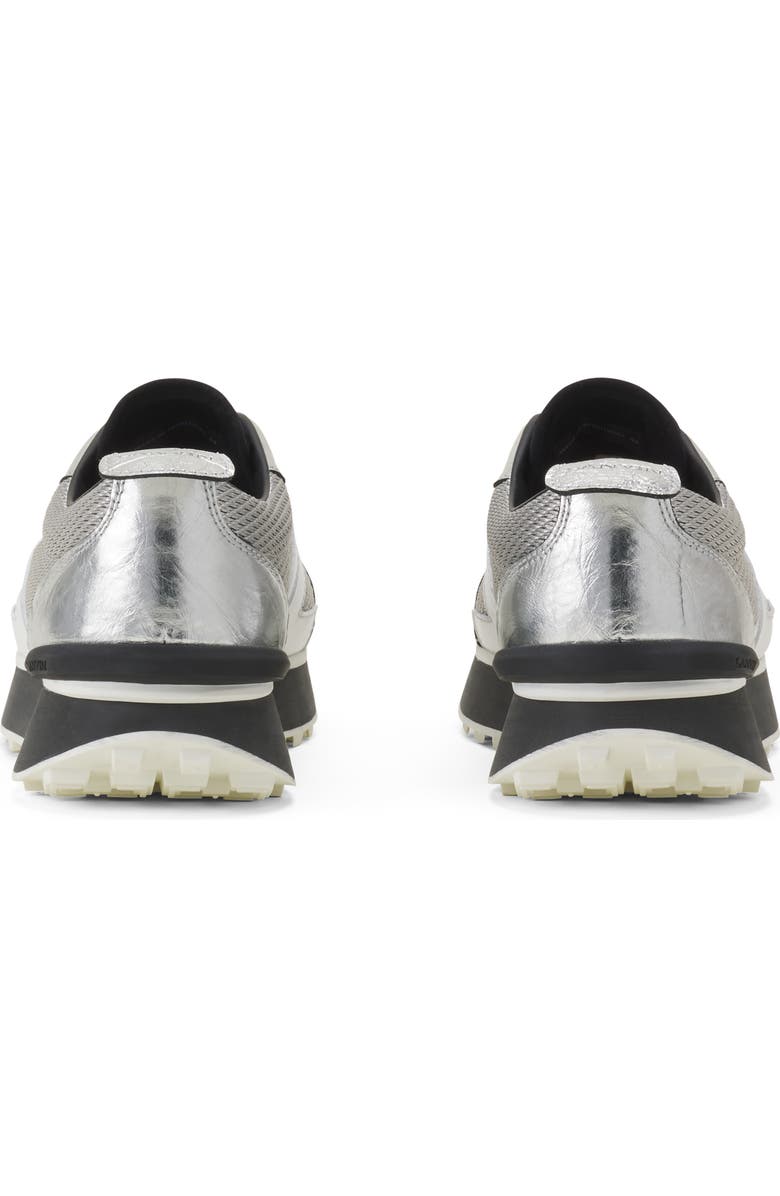 Lanvin Bumpr Sneakers In Crinkled Metallic Leather, Alternate, color, White
