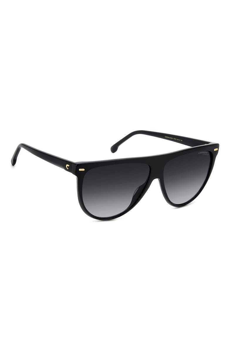 Carrera Eyewear 60mm Gradient Flat Top Sunglasses, Alternate, color, Black/ Dark Grey Sf