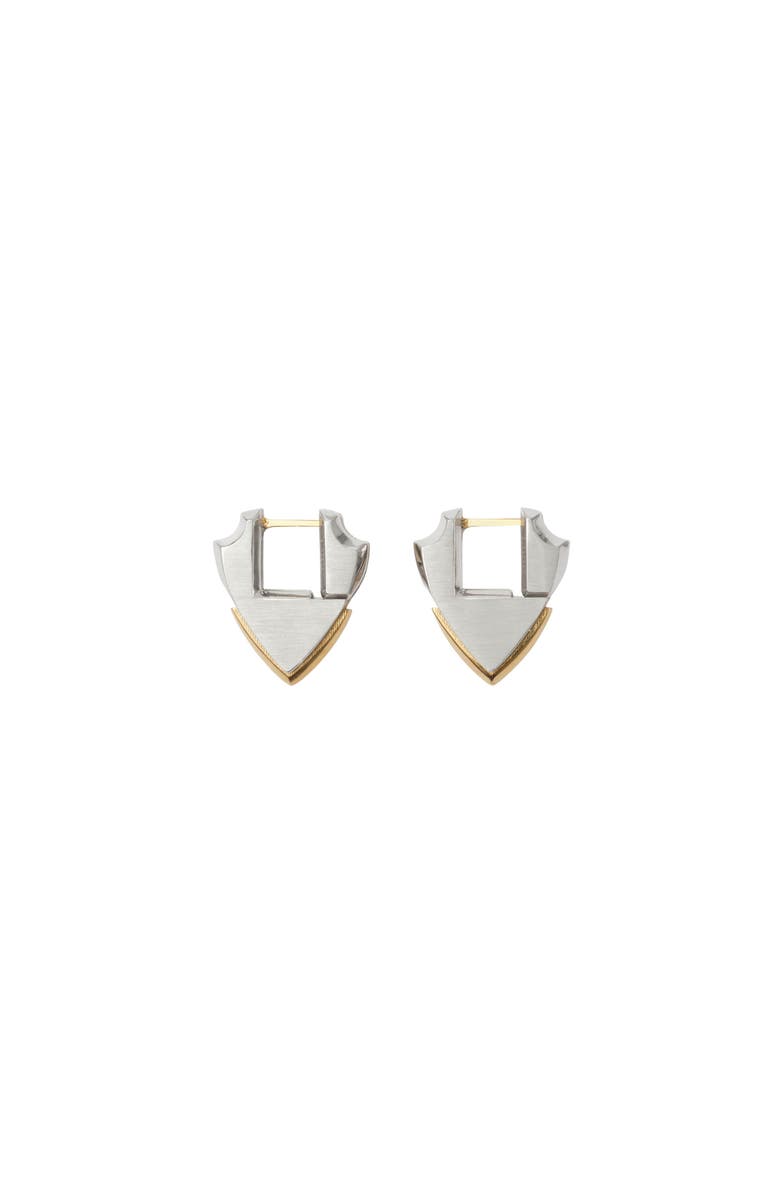 Burberry Small Shield Earrings, Main, color, Silver
