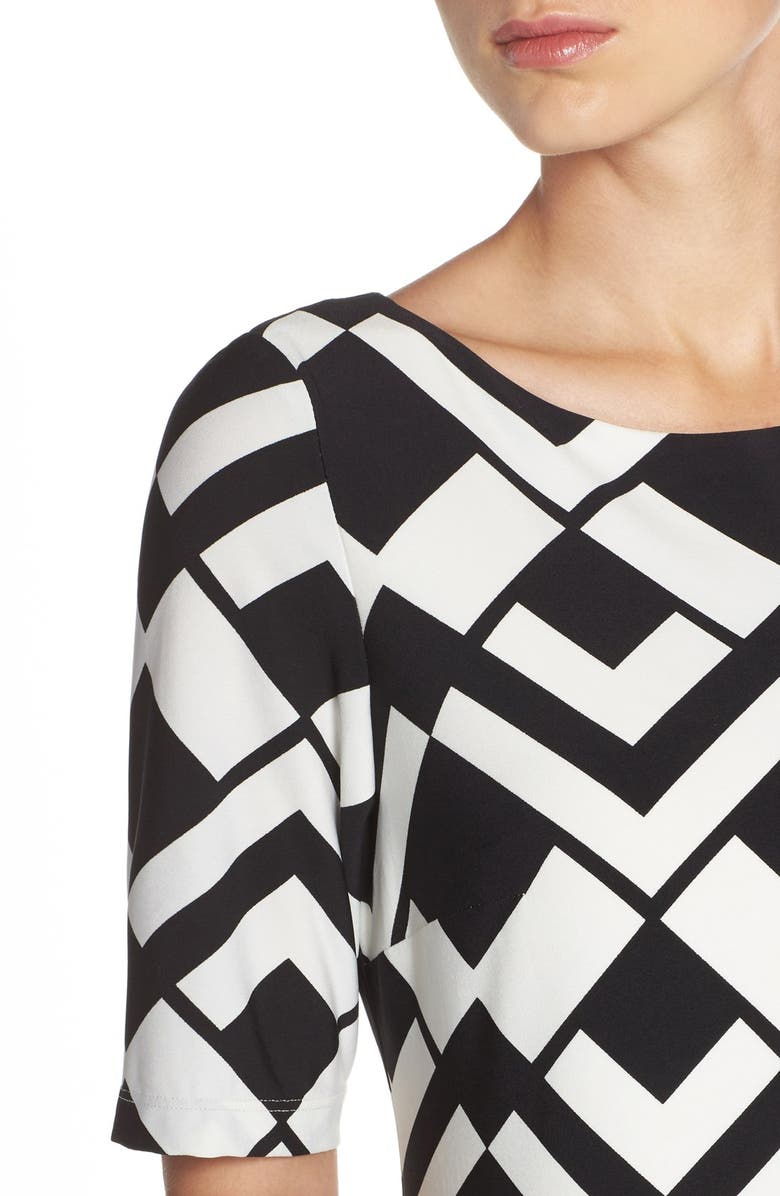 Eliza J Print Jersey Shift Dress, Alternate, color, 