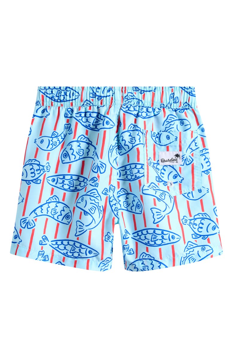 Boardies Kids' Fishy Kids Swim Trunks, Alternate, color, Blue