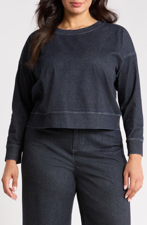 Stretch Organic Cotton Crop Sweatshirt