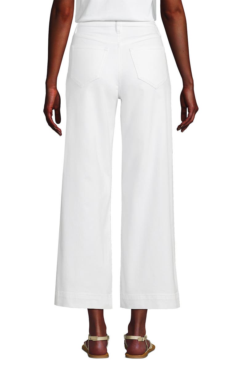 Lands' End Recover Denim High Rise Wide Leg Crop Jeans, Alternate, color, White