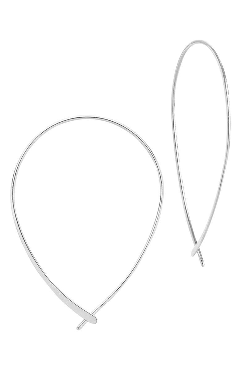 Sterling Forever Threader Hoop Earrings, Alternate, color, Silver