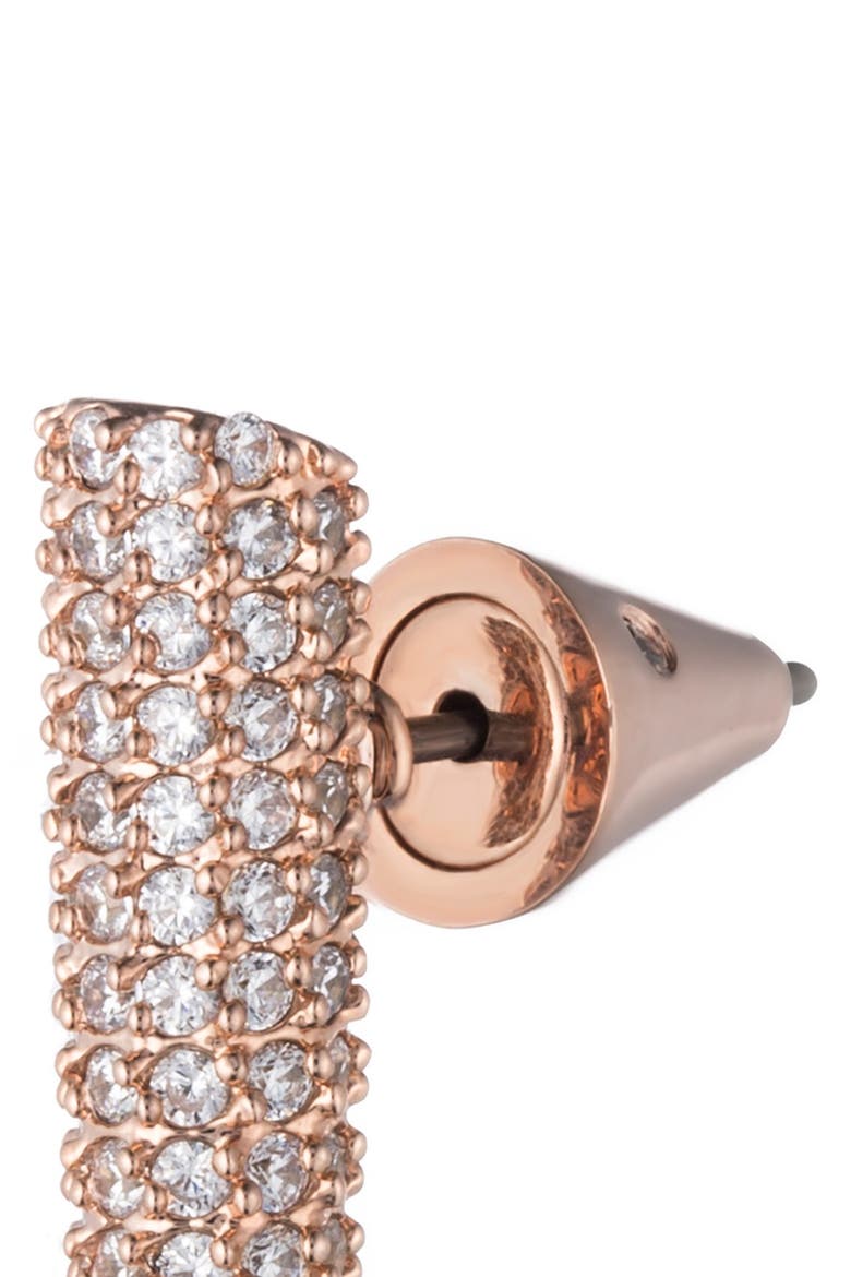 Mini Pavé Spike Drop Earrings, Alternate, color, ROSE GOLD