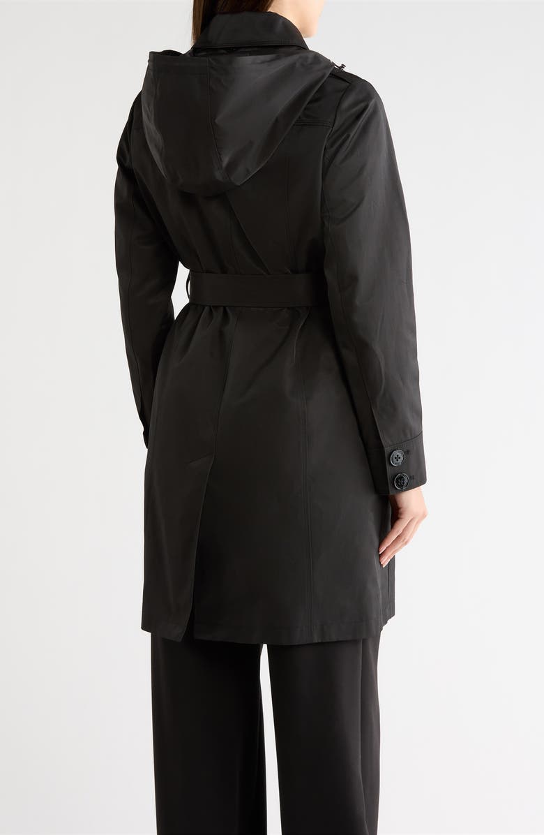 Michael Kors Belted Trench Coat, Alternate, color, Black