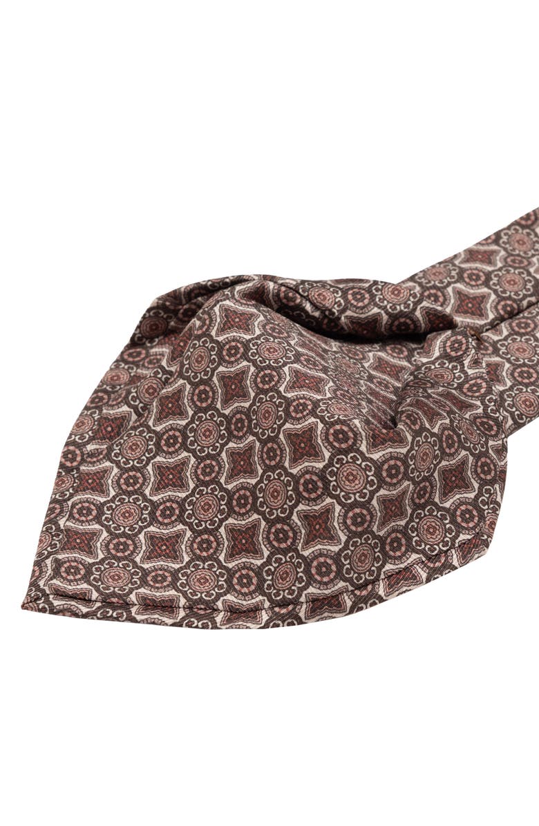Elizabetta Lorenzo - Printed Madder Silk Tie for Men, Alternate, color, Brown And Blush