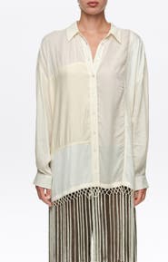 BIMBA Y LOLA Patchwork Fringed Oversized Shirt