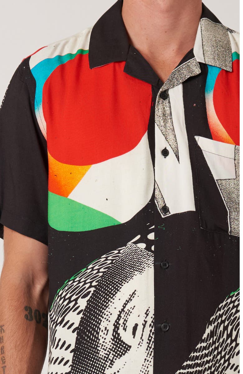 NEUW DENIM Turrell Art Print Camp Shirt, Alternate, color, 