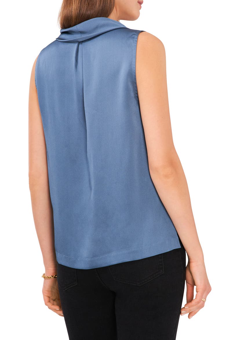 Hammered Satin Sleeveless Cowl Neck Top, Alternate, color, 417 DUSTY BLUE