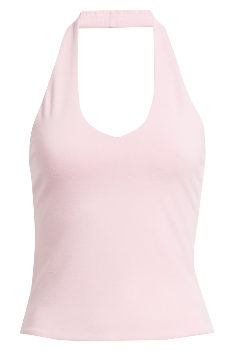 Stretch Cotton Halter Top, Alternate, color, PINK SWEET
