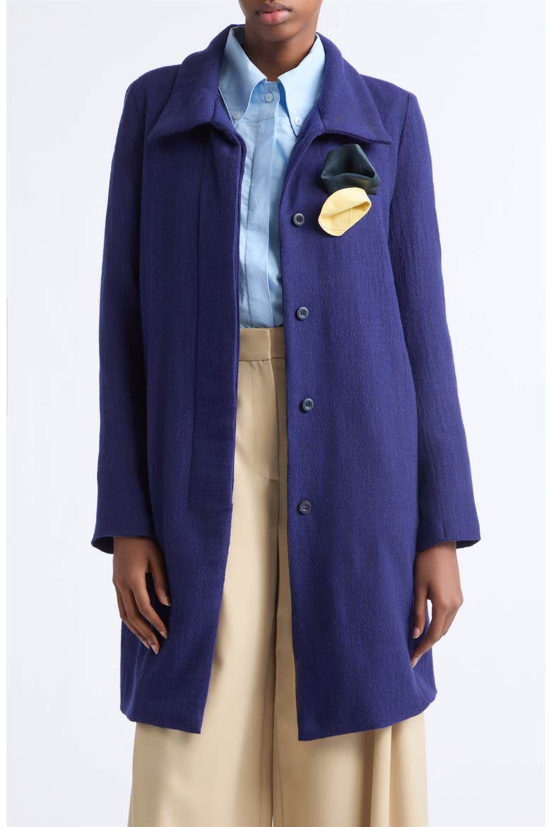 High Neck Wool Jacket, Main, color, ROYAL BLUE