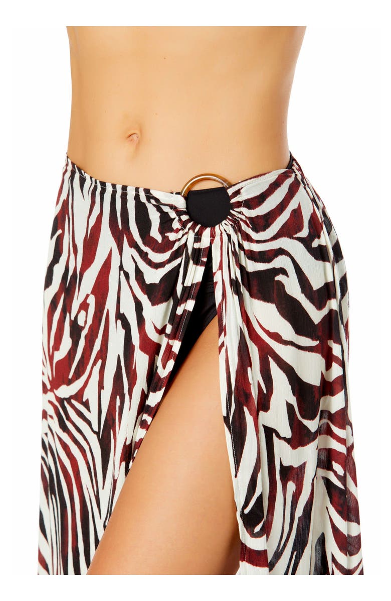 Anne Cole Women's Tiger Dance Ring Sarong Skirt Swimsuit Cover Up, Alternate, color, 