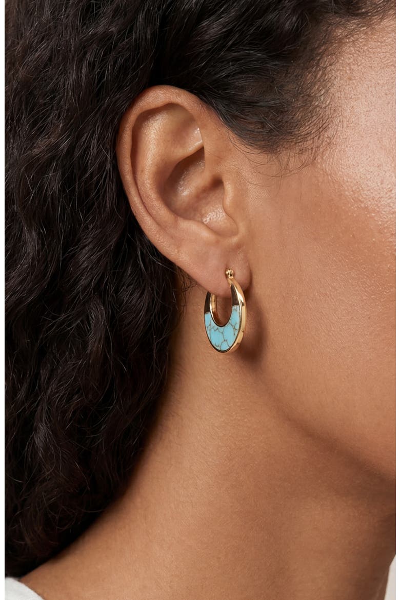Turquoise Disc Hoop Earrings, Alternate, color, TURQUOISE