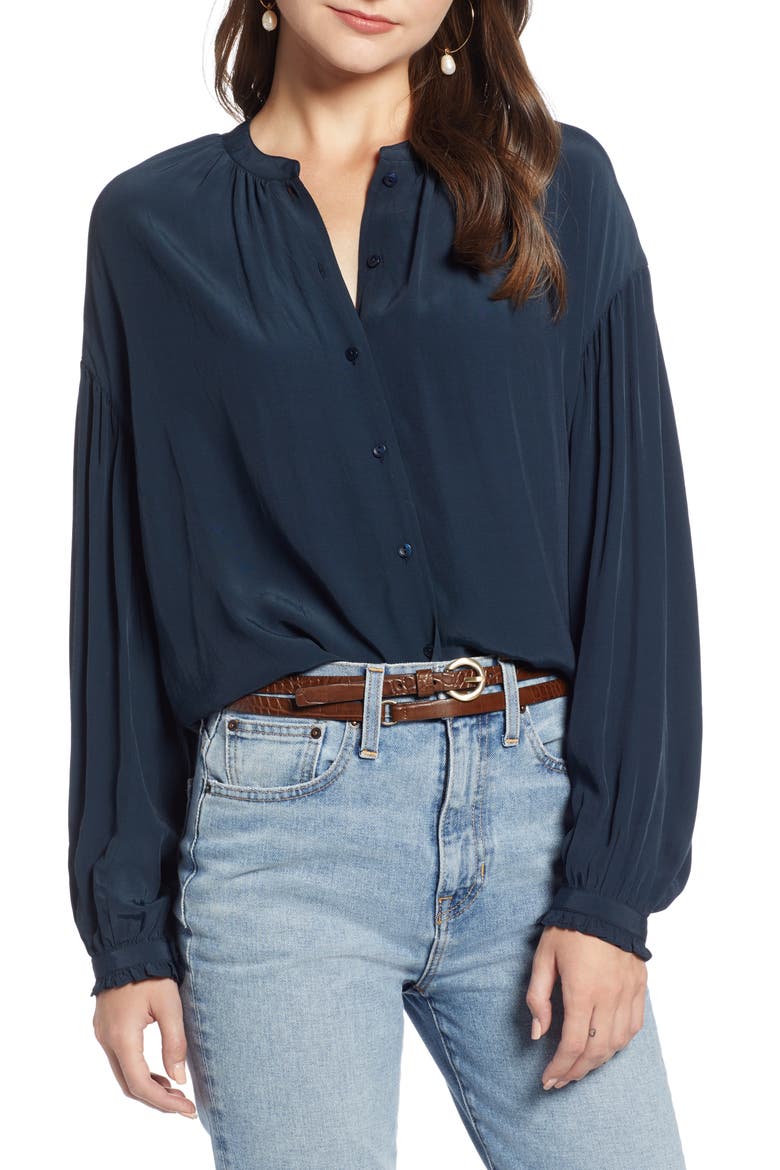 Easy Volume Top (Nordstrom Exclusive), Main, color, NAVY CARBON