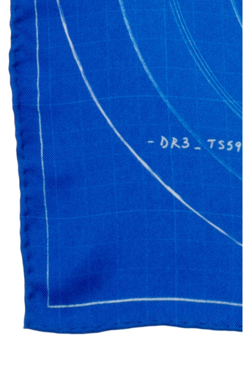 Captain America Shield Blueprint Silk Pocket Square, Alternate, color, BLUE