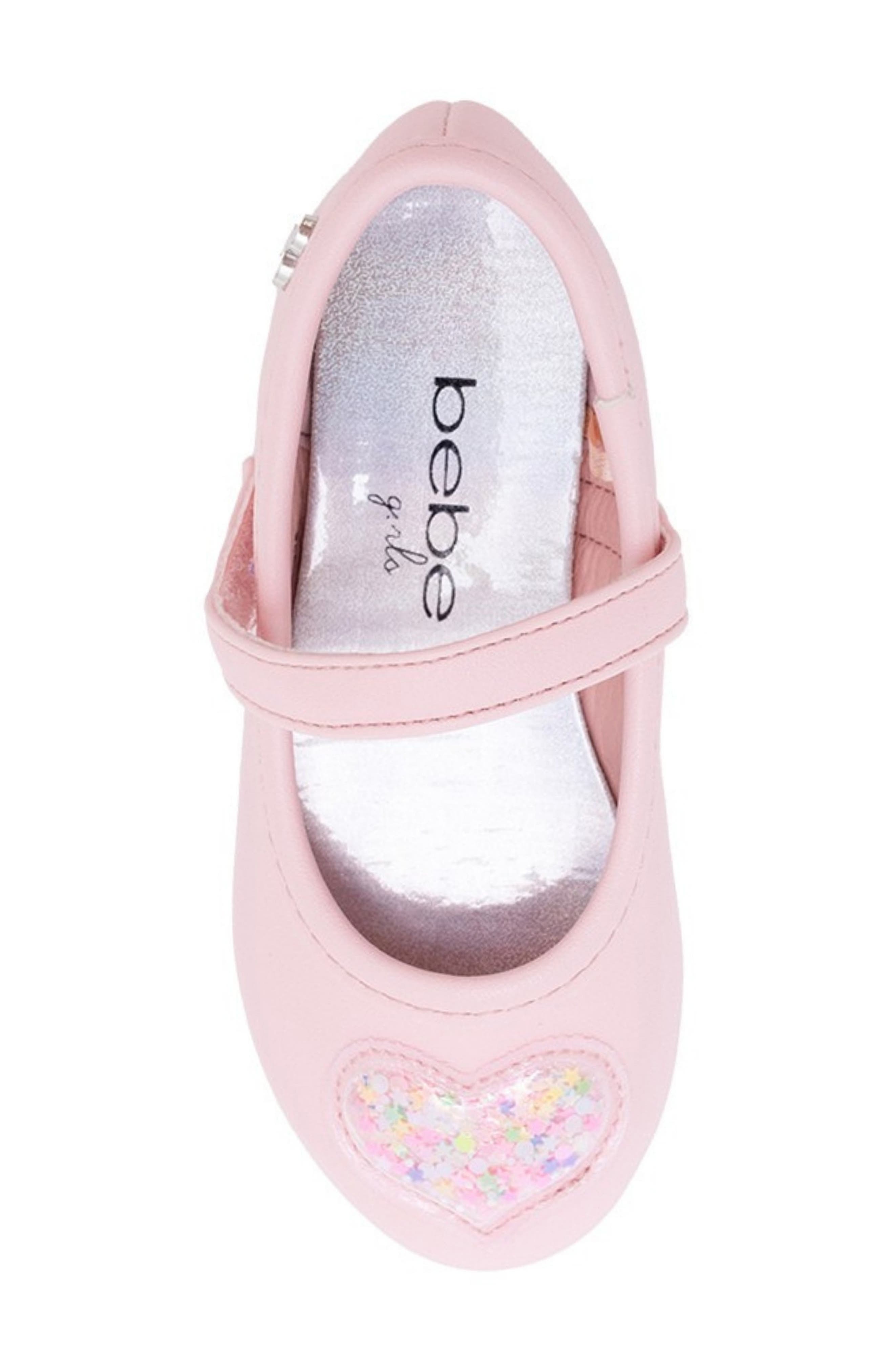 bebe Kids' Glitter Mary Jane Flat, Alternate, color, Light/ Pastel Pink