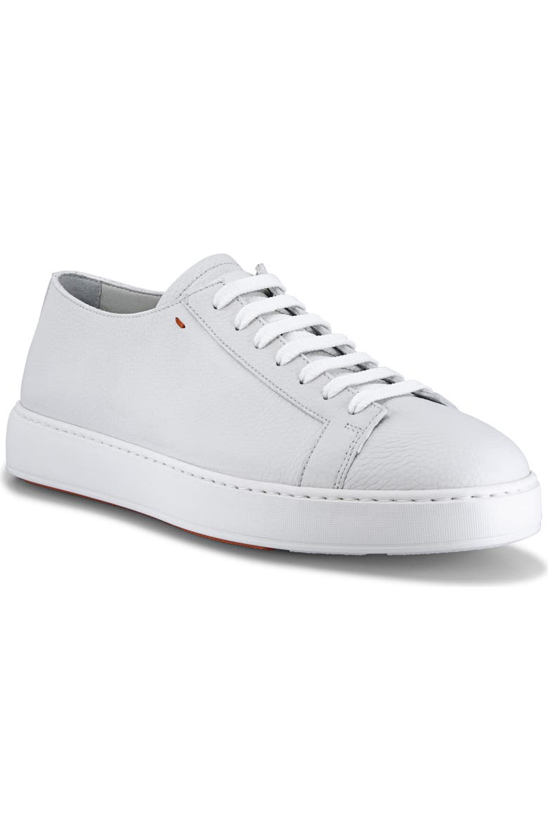 Santoni Biking Low Top Sneaker, Main, color, White