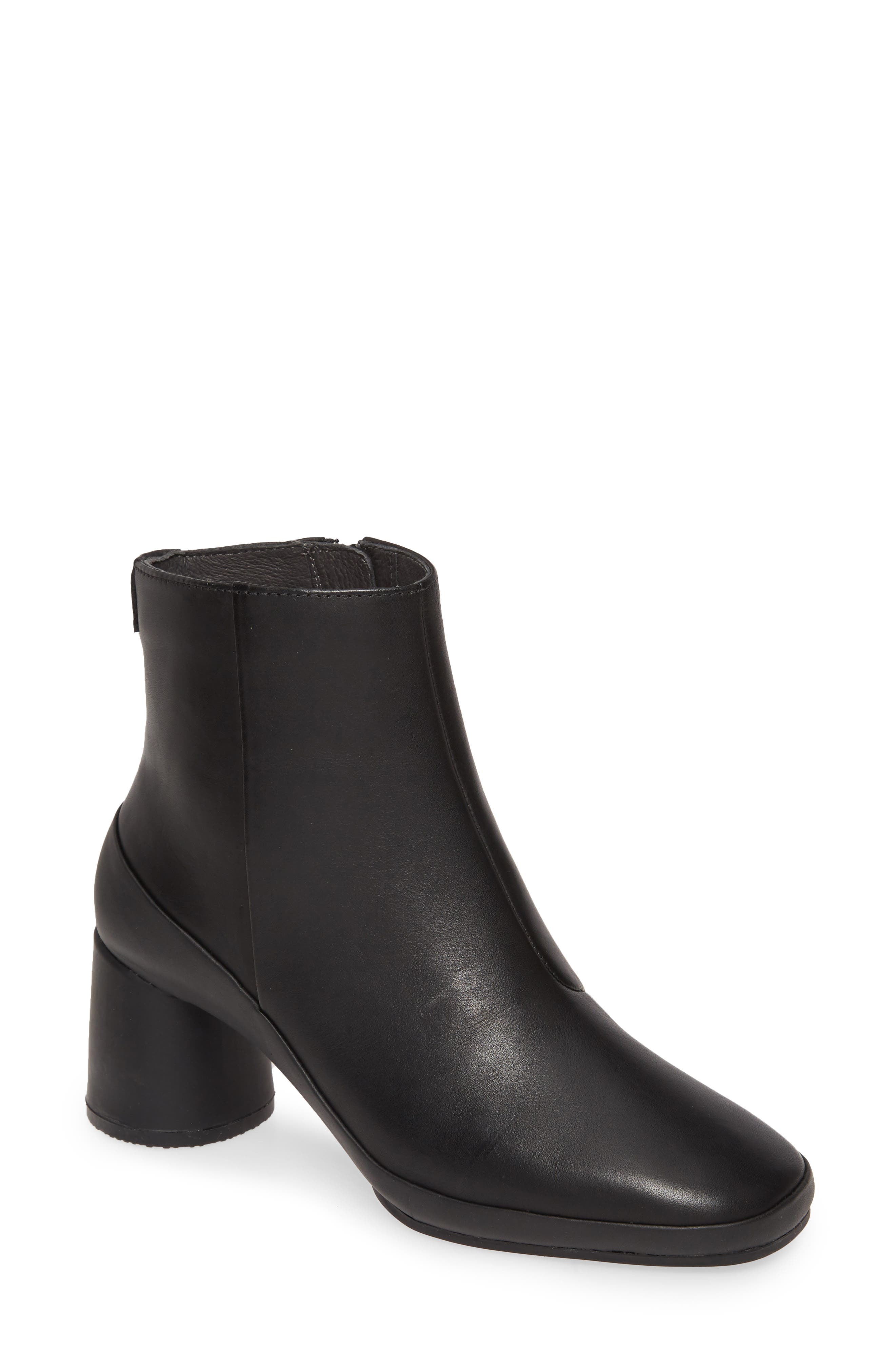 Camper Upright Column Heel Bootie, Main, color, 