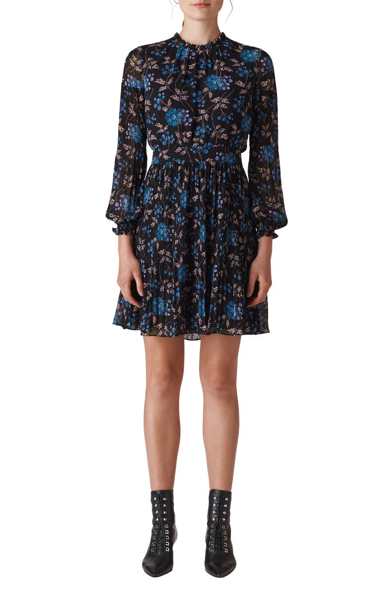 Whistles Elderberry Print Dobby Dress, Main, color, 