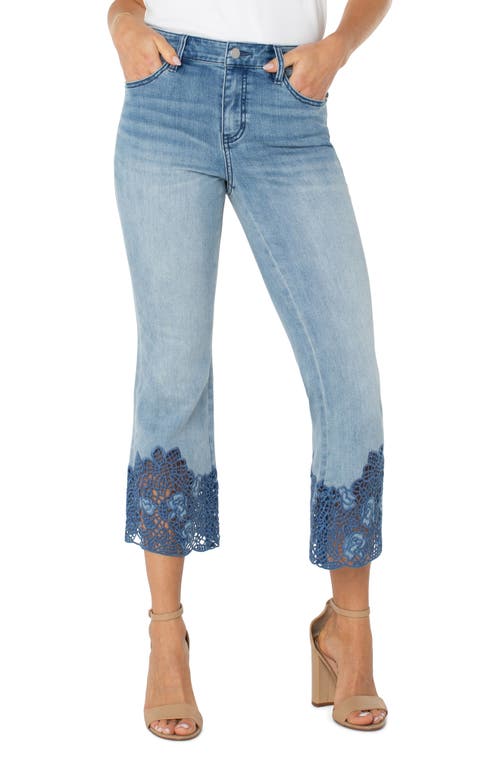 LIVERPOOL LOS ANGELES LIVERPOOL LOS ANGELES HANNAH CROCHET HEM CROP FLARE JEANS