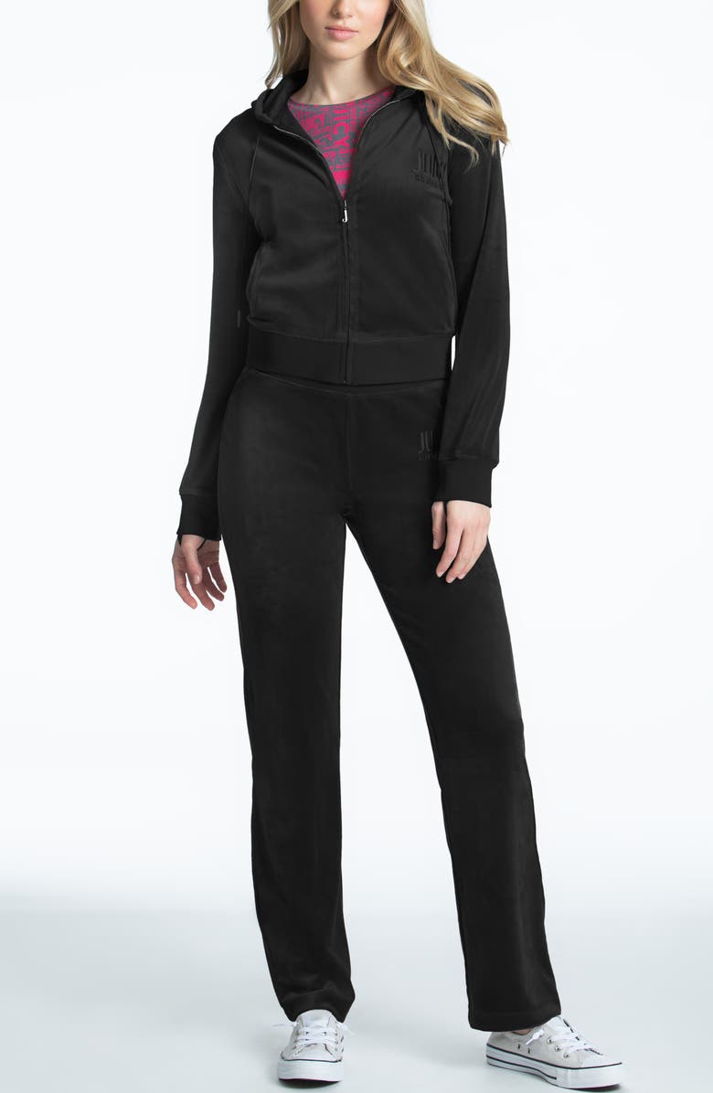 Juicy Couture Classic Logo Velour Track Pants, Alternate, color, 
