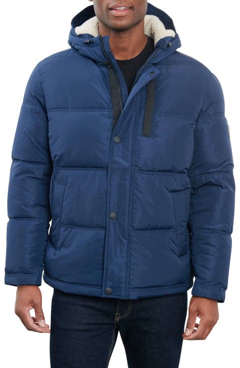 Davis Water Resistant Faux Shearling Lined Hood Puffer Jacket