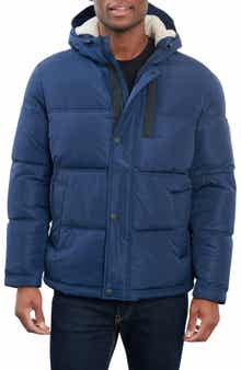 Lucky Brand Davis Water Resistant Faux Shearling Lined Hood Puffer Jacket