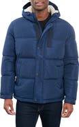 Lucky Brand Davis Water Resistant Faux Shearling Lined Hood Puffer Jacket