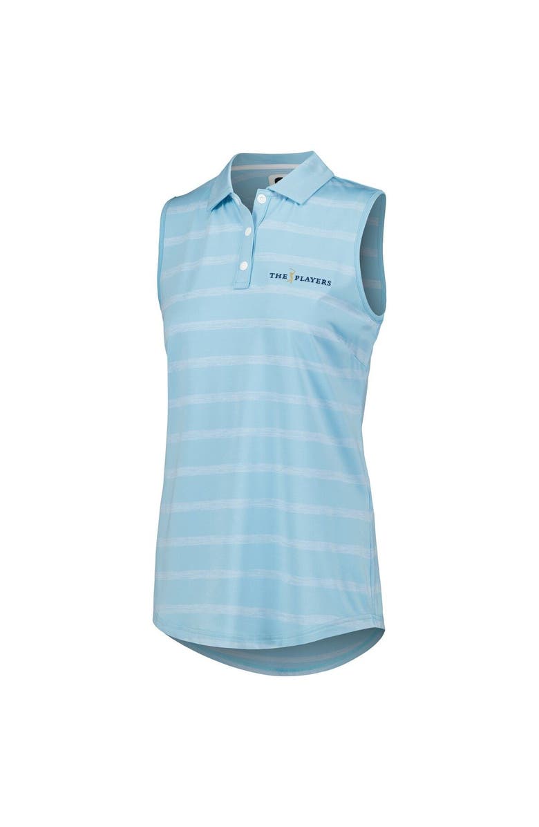 FOOTJOY Women's FootJoy Blue THE PLAYERS Space Dye Stripe Sleeveless Polo, Alternate, color, Blue