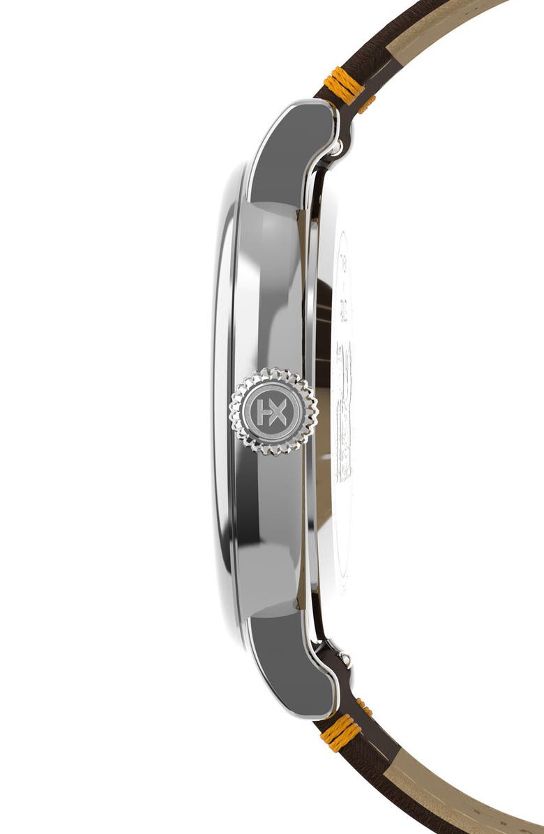 Timex<sup>®</sup> x Peanuts<sup>®</sup> Thanksgiving Standard Leather Strap Watch, 40mm, Alternate, color, White