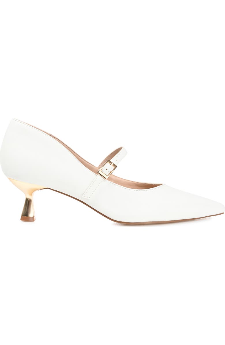 Journee Collection Manza Pointed Toe Pump - Wide Width, Alternate, color, White