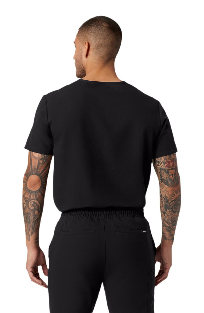 JAANUU Holmes Men's 1-Pocket Classic V-Neck Scrub Top, Alternate, color, Black