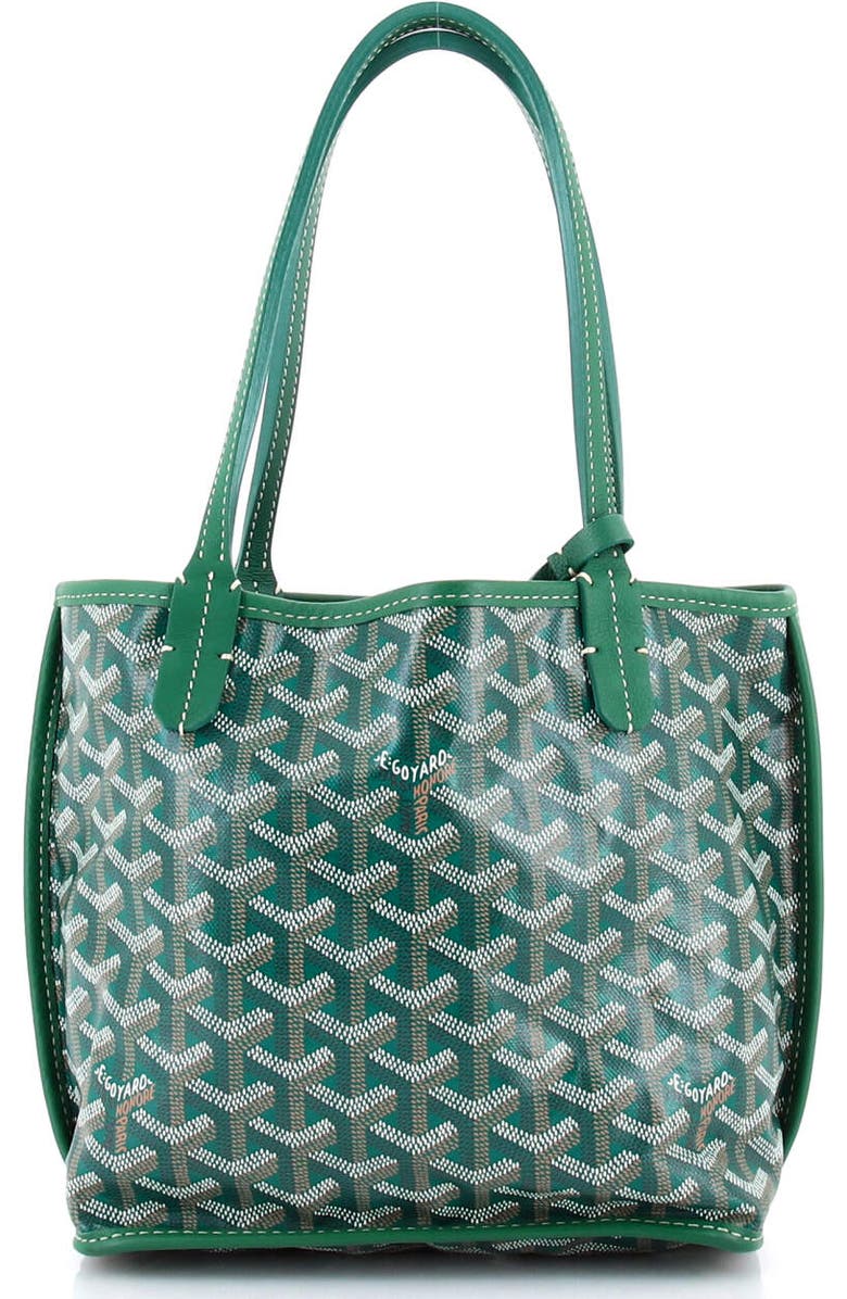 Pre-Owned Goyard Anjou Reversible Tote Coated Canvas Mini, Main, color, Green