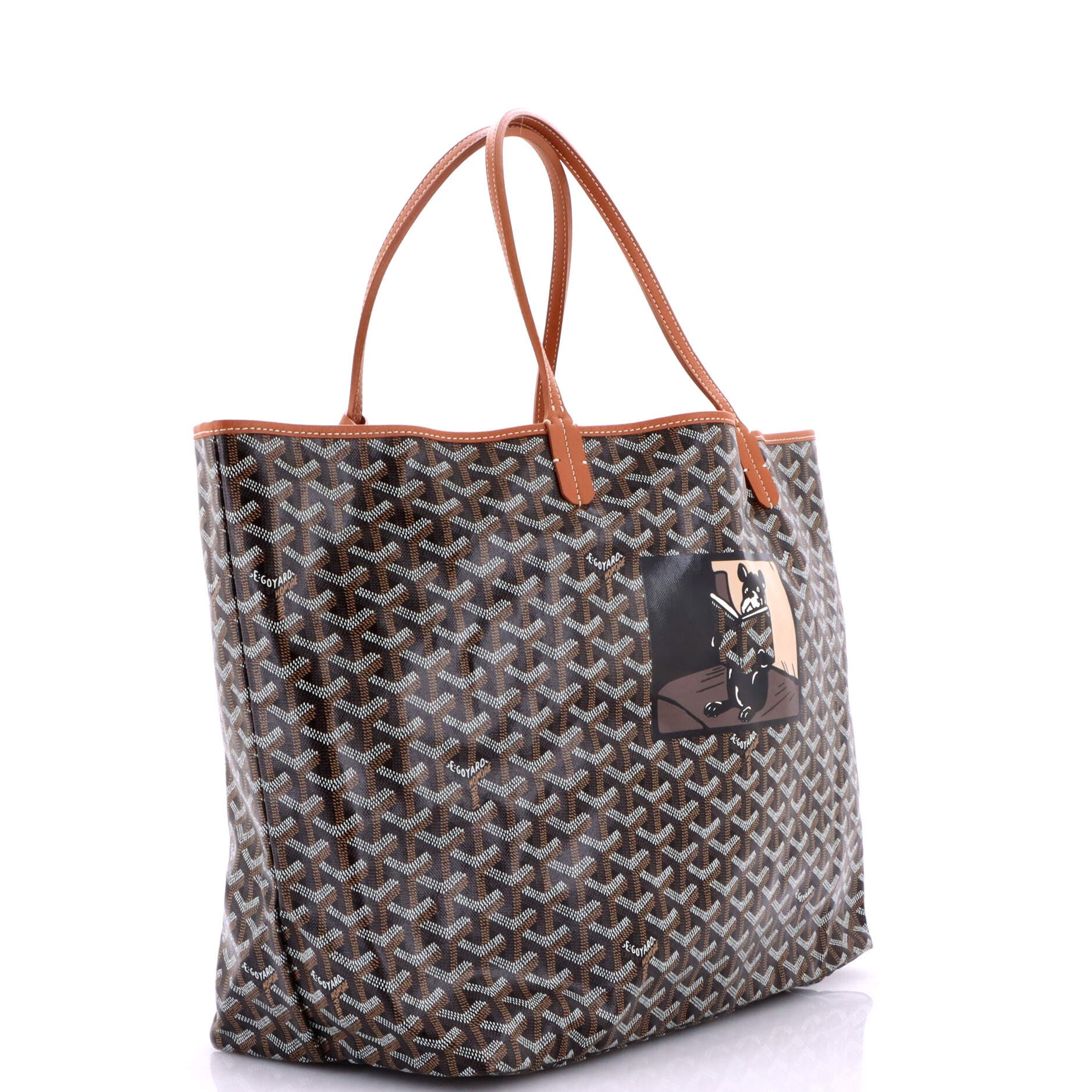 Pre-Owned Goyard Saint Louis Tote Printed Coated Canvas GM, Alternate, color, Print